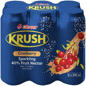 Buy Clover Krush Sparkling Cranberry Juice x 300ml