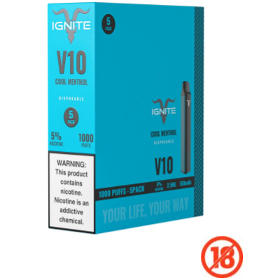 Buy Ignite V10 Cool 1000 Menthol 5% Disposable Vape
